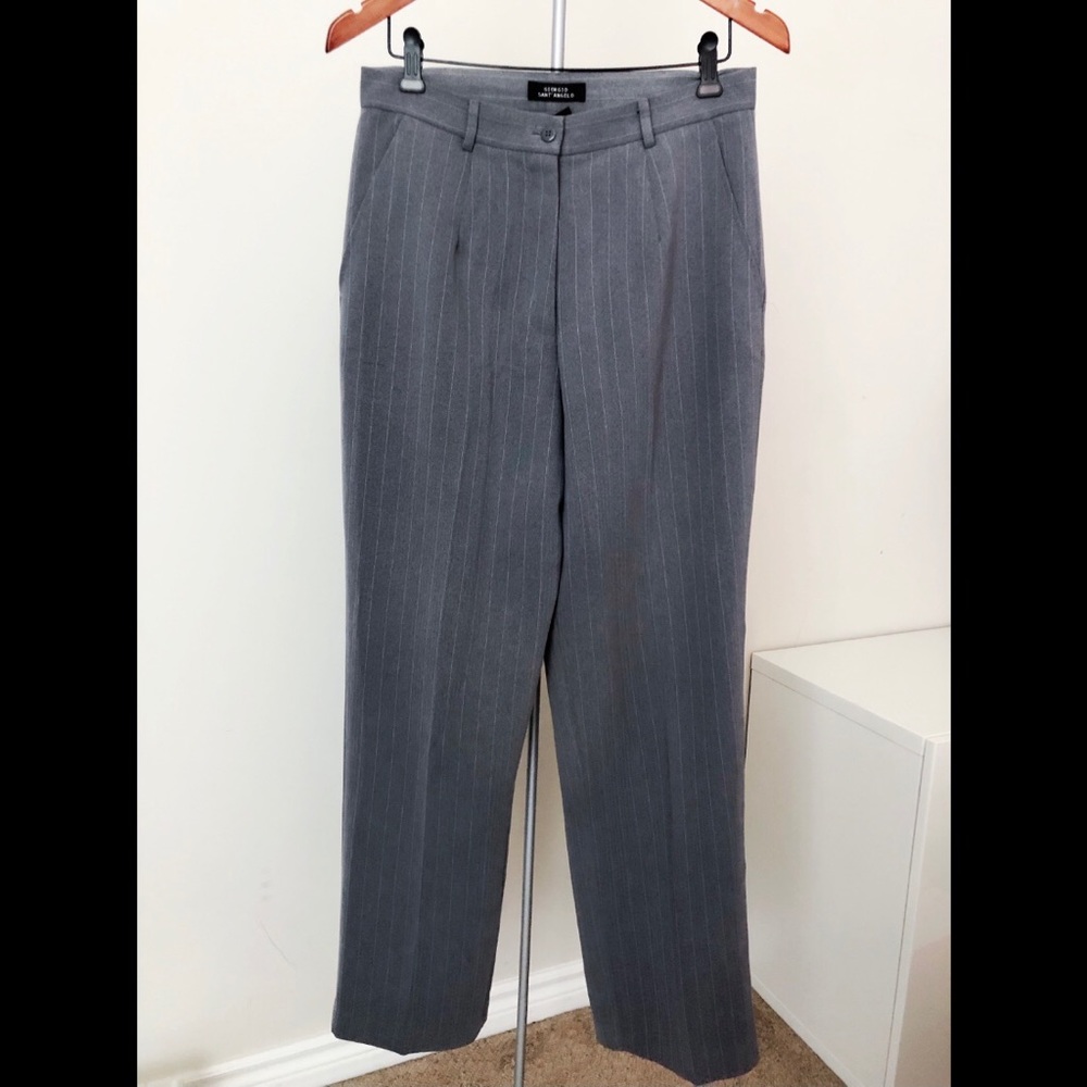 NWOT Size 12 Grey Gray White Pinstripe Suit Pants
